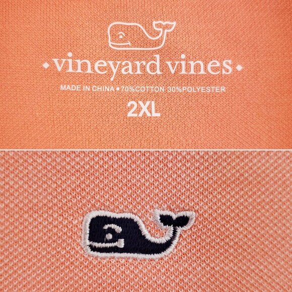 Vineyard Vines Shep Shirt Pullover 1/4 Zip Whale Salmon Men's 2XL - Picture 3 of 12